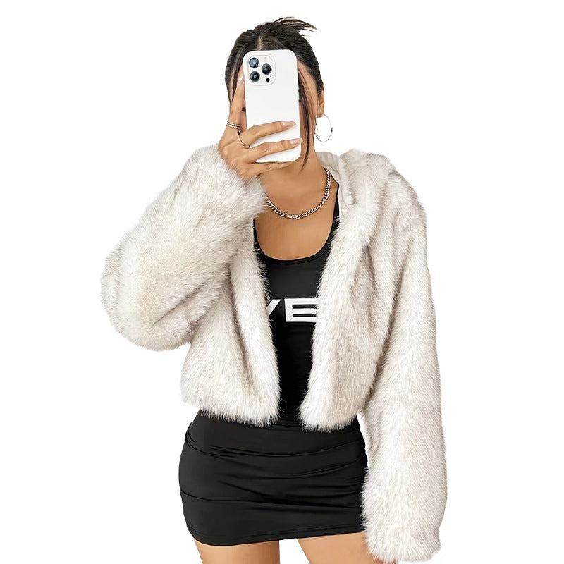 Women's Faux Fur Fashion Western Style Furry Small Coats