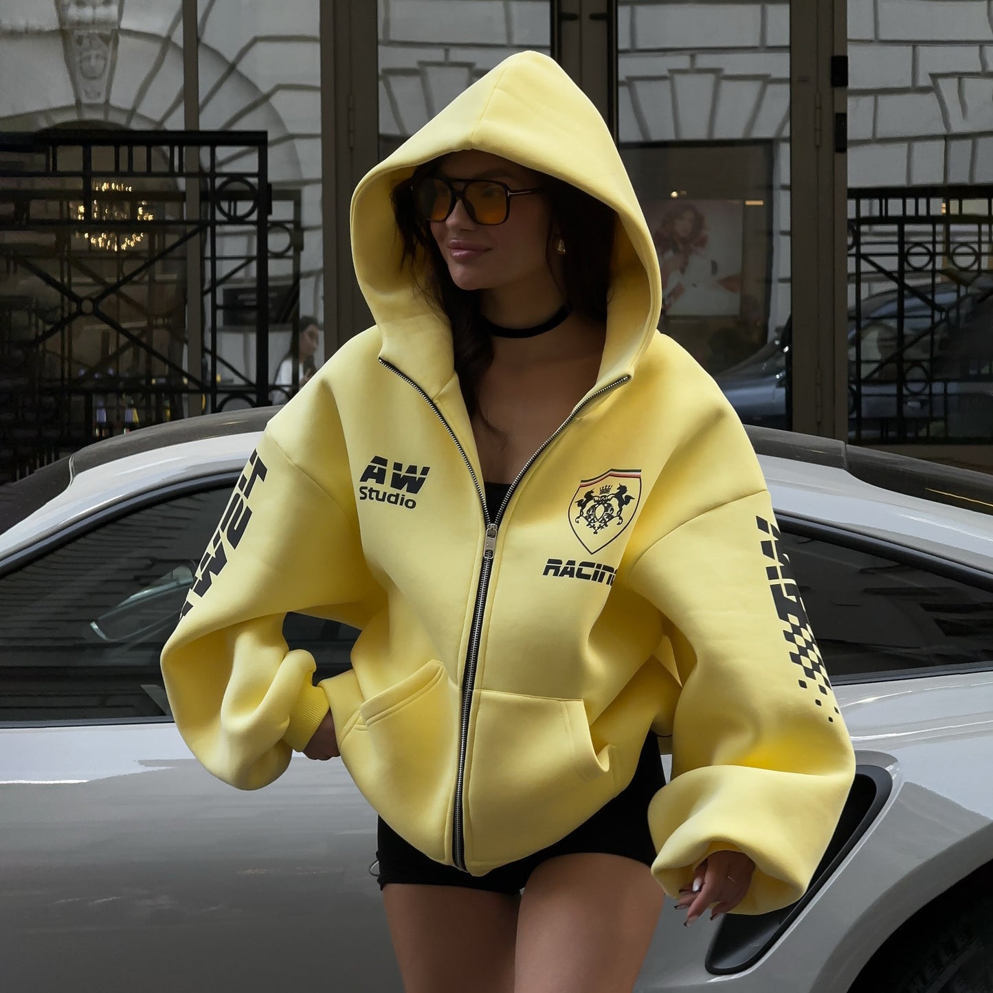 Women's American Printed Hoodie Fashion Street Zipper Sweaters