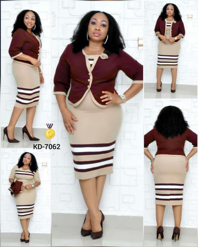 Women's African Striped Button Dress Two-piece Colors Suits