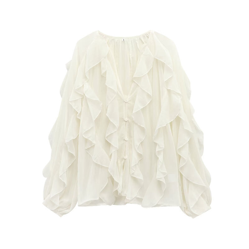 Shirt Long Fashion Loose Casual Design Sense Niche Blouses