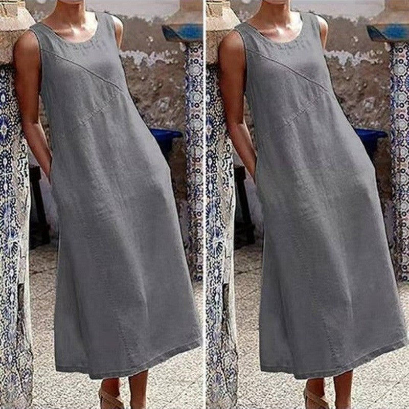 Women's Large Fat Loose Slimming Cotton Linen Clothing