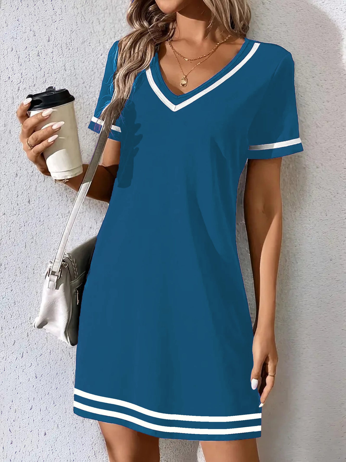 Women's Summer Elegant Striped Boat Anchor Casual Dress