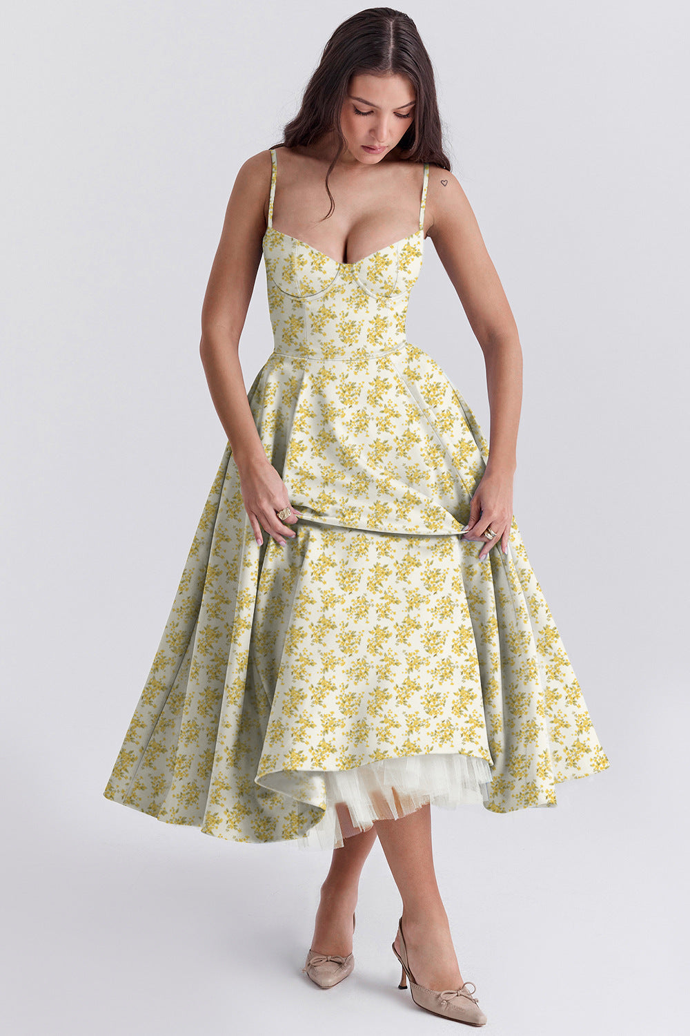 Women's Sexy Straps Tulle Large Swing Elegant Dresses