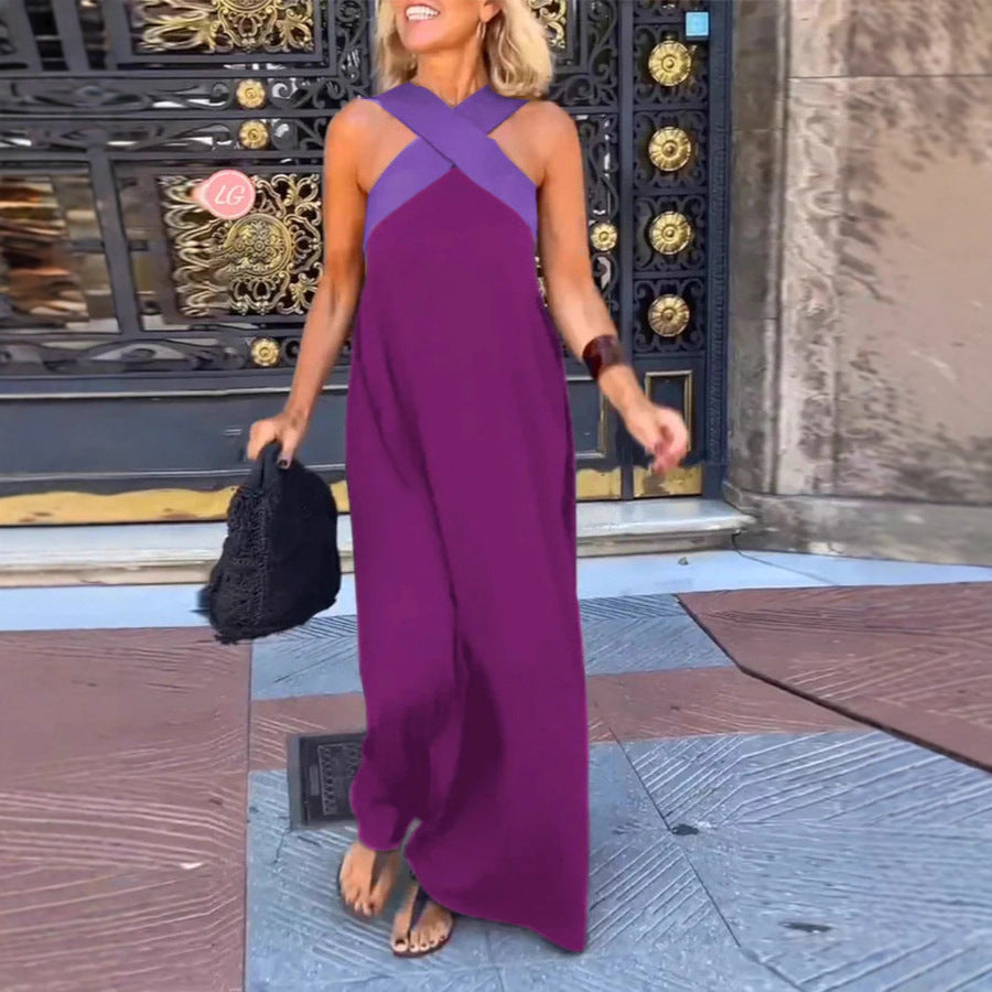 Women's Summer Long Cross Sexy Beauty Back Dress