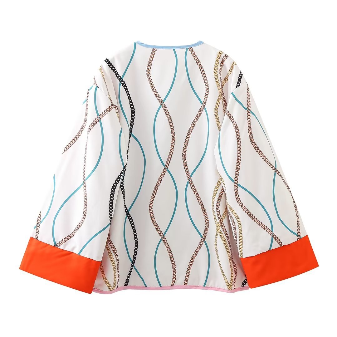 Women's Two-sided Printed Pocket Decoration Cotton Jackets