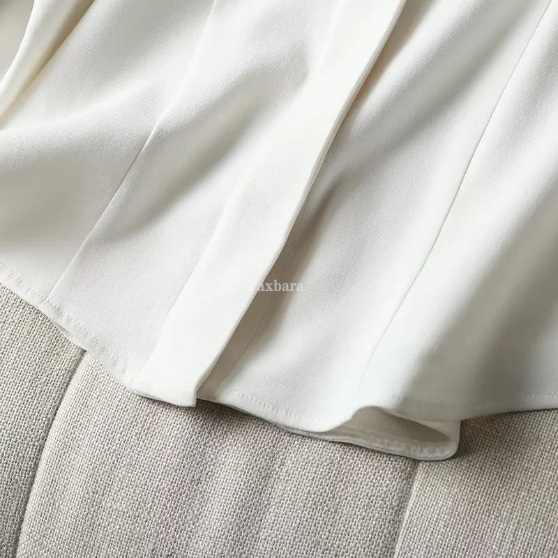 Women's Autumn Professional Round Neck Chiffon Solid Blouses