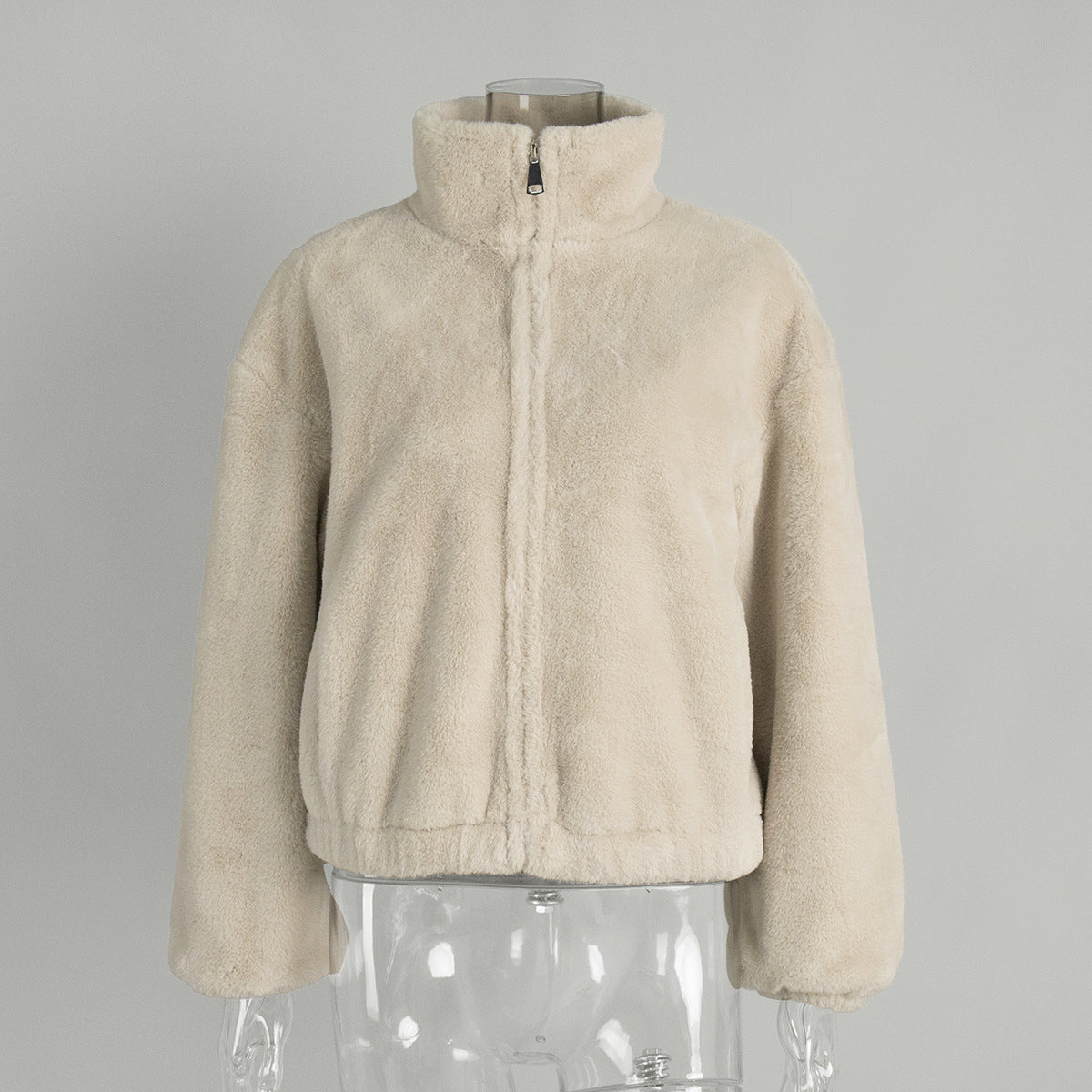 Women's Collar Plush With Zipper Furry Warm Coats