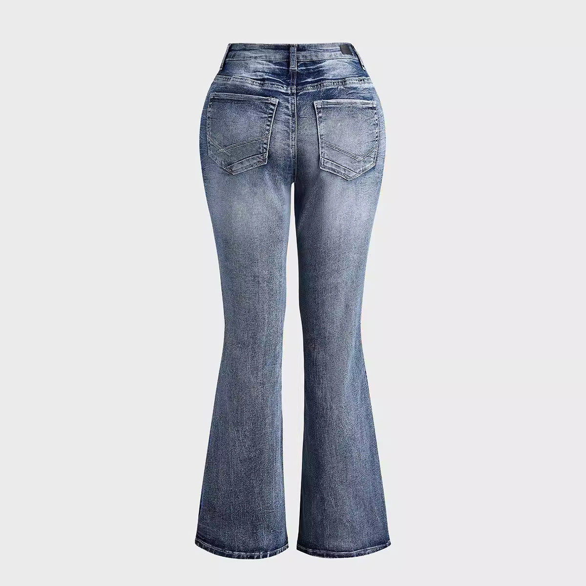 Women's Embroidered Pocket Low Waist Washed Casual Jeans