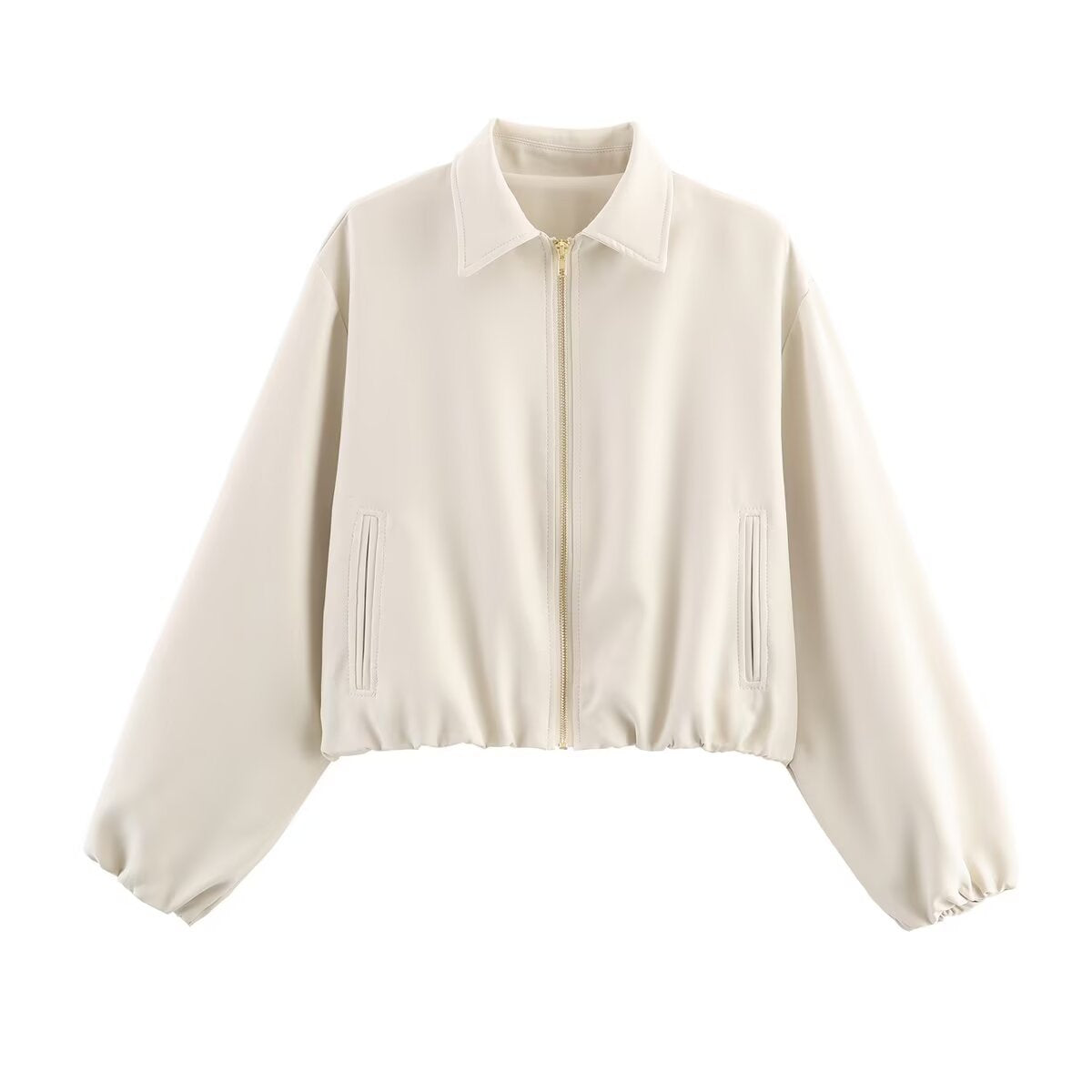 Women's Trendy Street Fashion Zipper Puffy Jackets