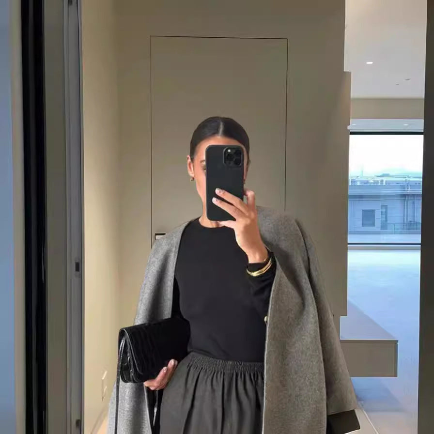 Women's Solid Color Chic Woolen Single Button Coats