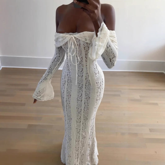 Women's Fashion Elegant Sexy Tube Lace Dress Dresses