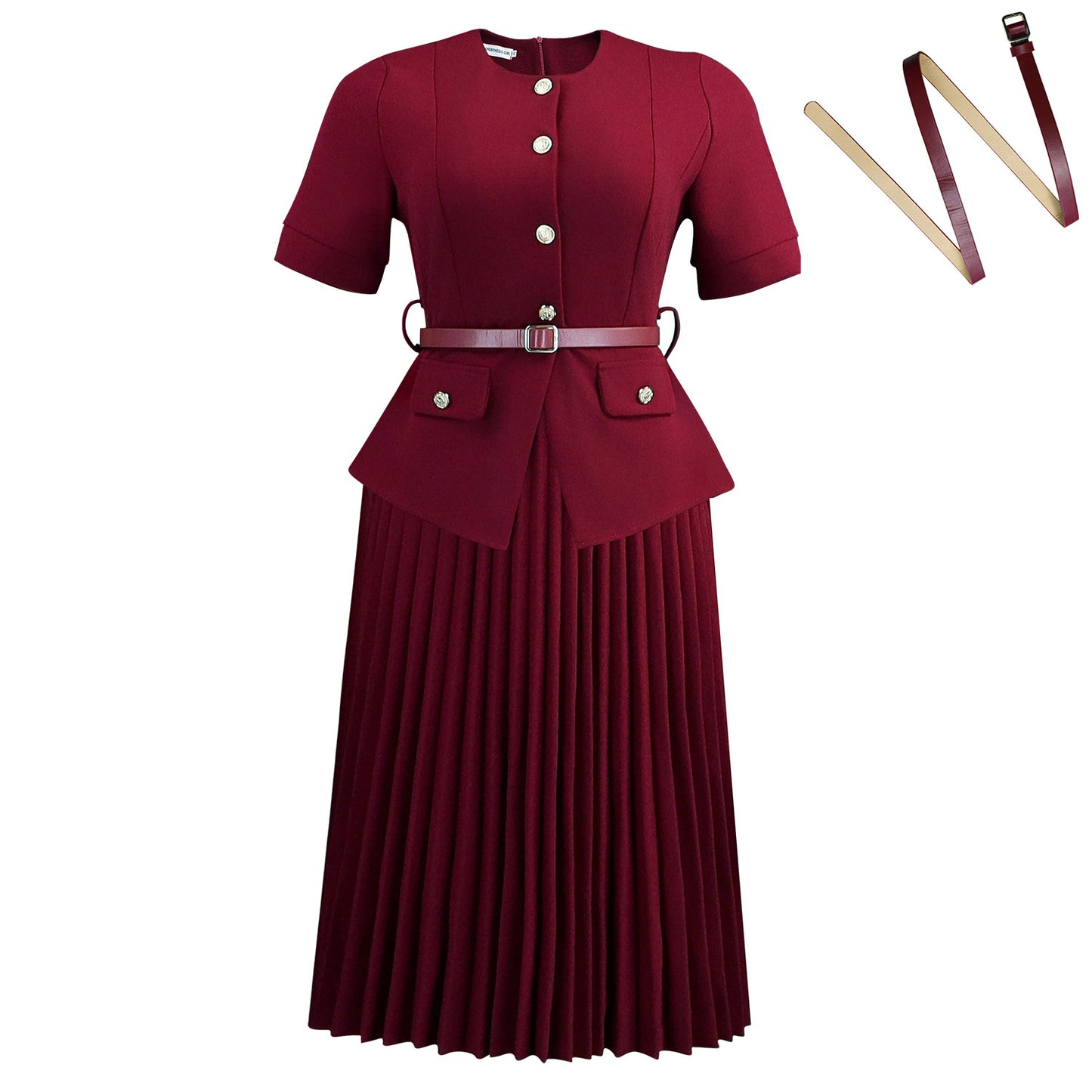 Women's African Summer Round Neck Stitching Pleated Fake Plus Size