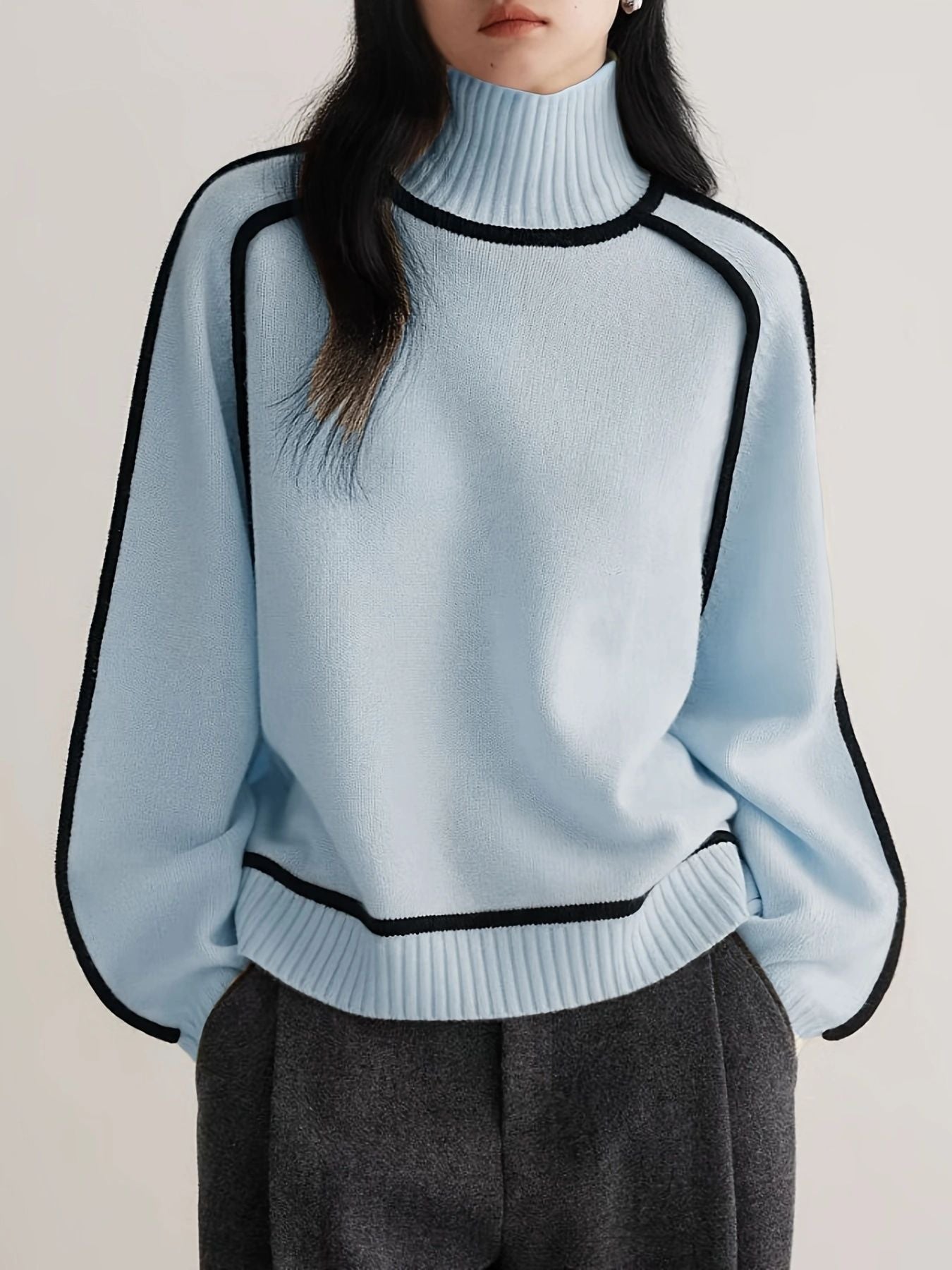 Women's European Autumn Thin Slimming Casual Loose Pullover Knitting Sweaters