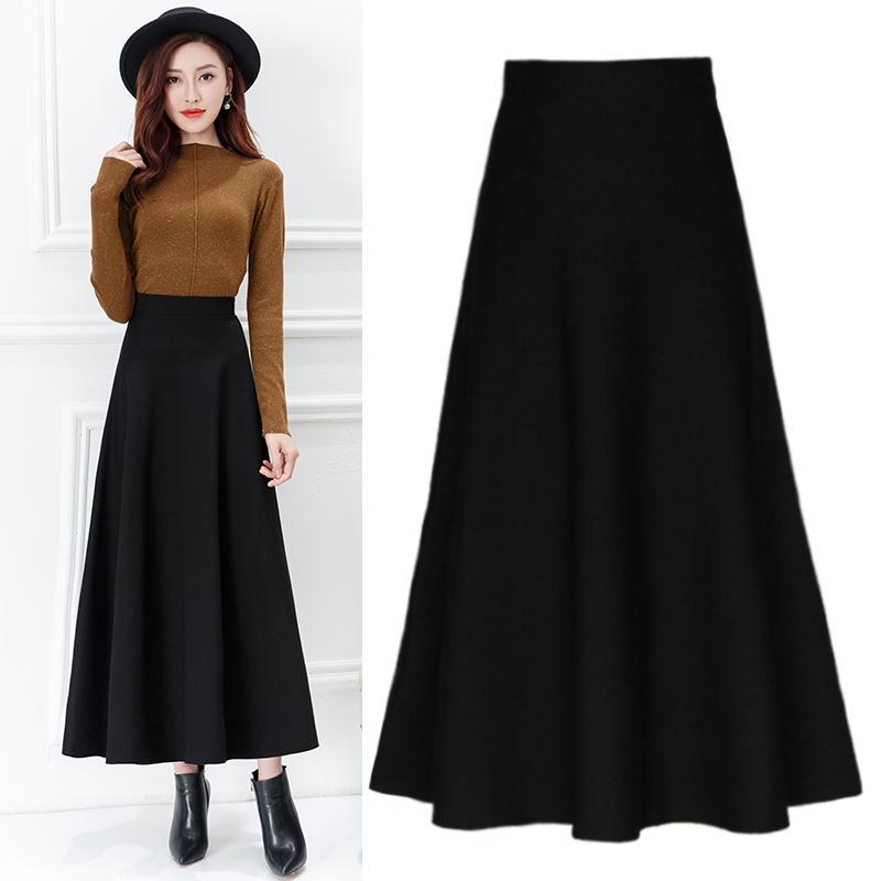 Women's Waist Long A- Line Temperament Wild Skirts