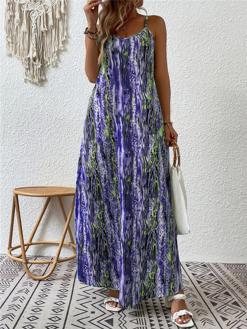 Charming New Women's Printing Slip Gradient Dress