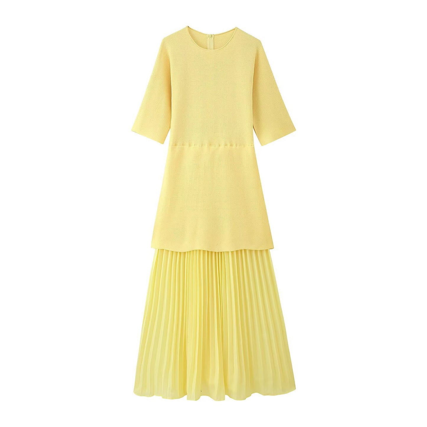 Women's Graceful Fashionable Chiffon Stitching Hem Sleeve Dresses