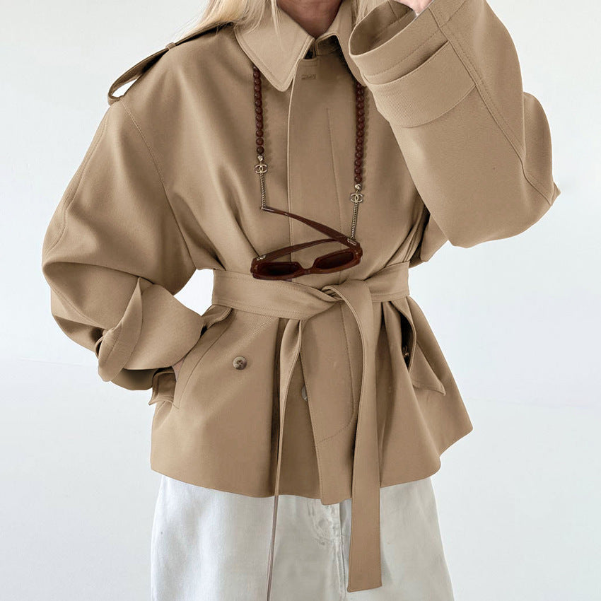 Brushed Veet Long Sleeve Trench Design Coats