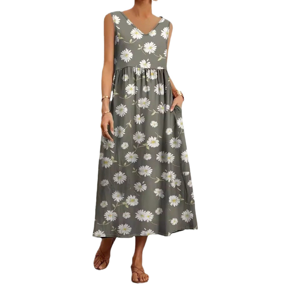 Women's Printed Loose Big Hem Vacation Style Fashion Casual Dress