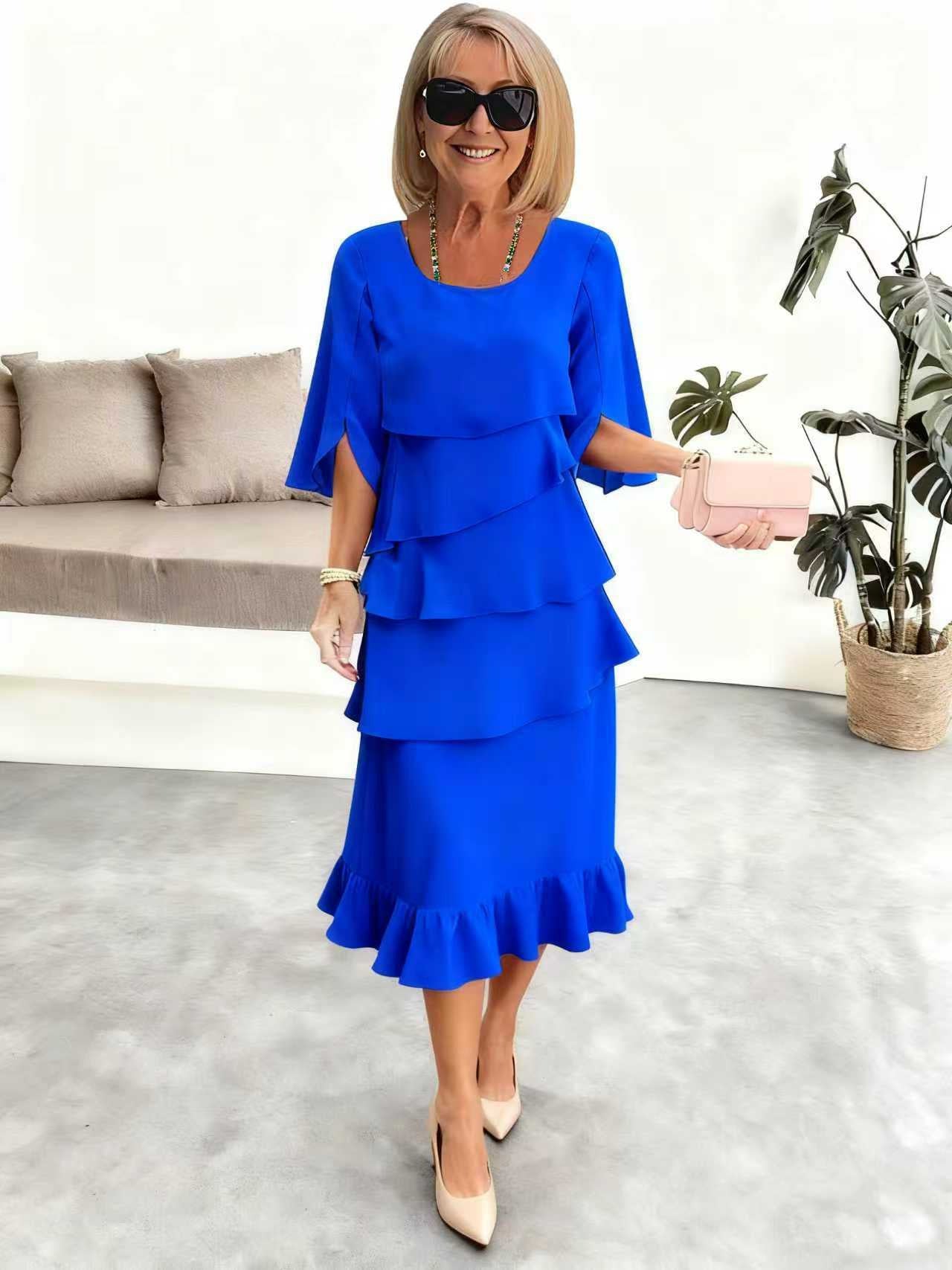 Women's Fashion Cake Loose Temperament Slimming Round Dress