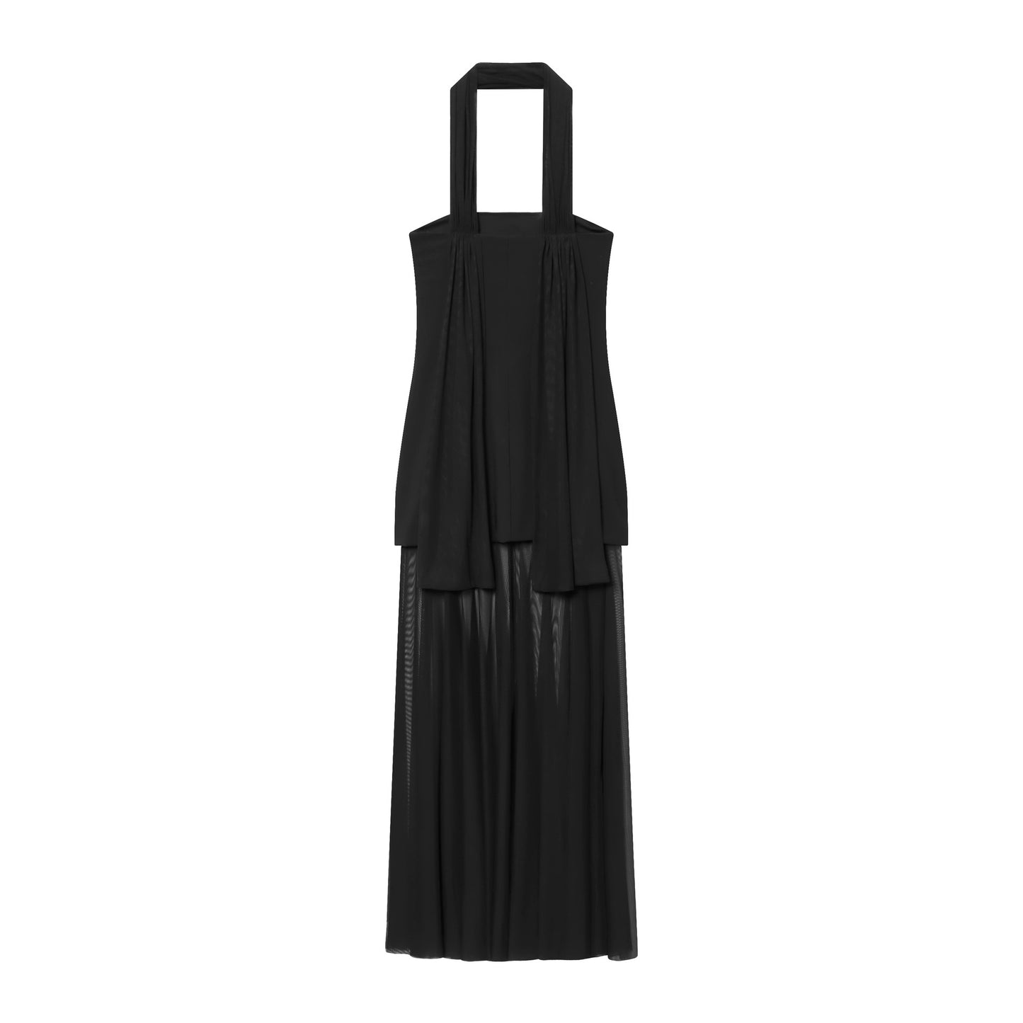 Women's Autumn Hanging Collar Stitching Midi Dress Dresses