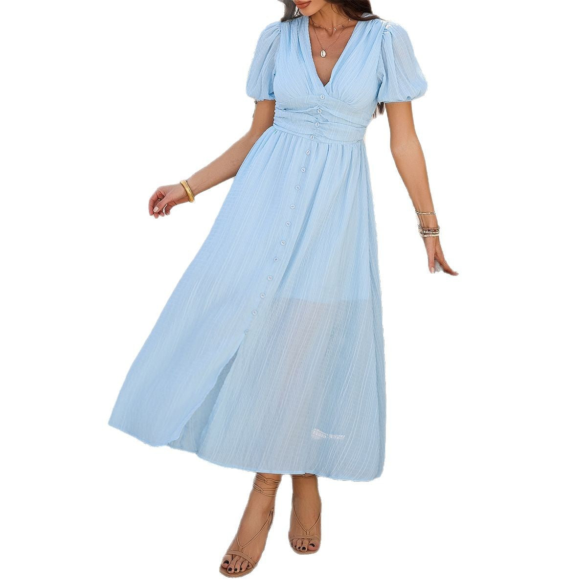 Women's Commute Vacation Style High Waist Sleeve Dress