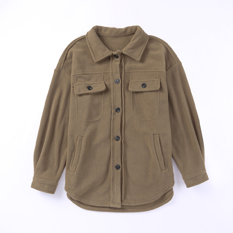 Women's Long Sleeve Clothes Lapel Loose Single-breasted Cardigans