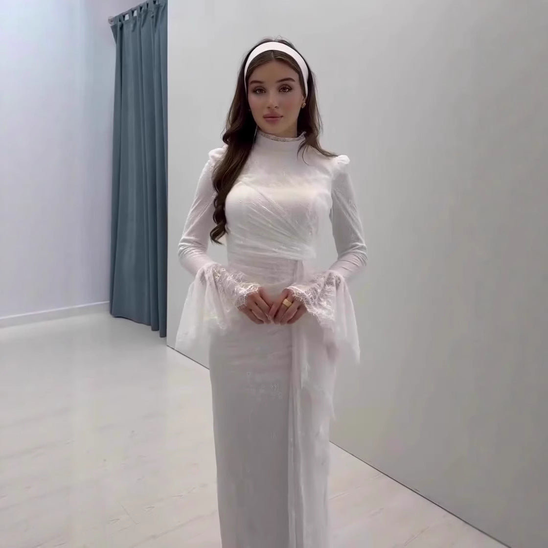 Women's Fresh Elegant Noble Long Sleeve Dress Dresses