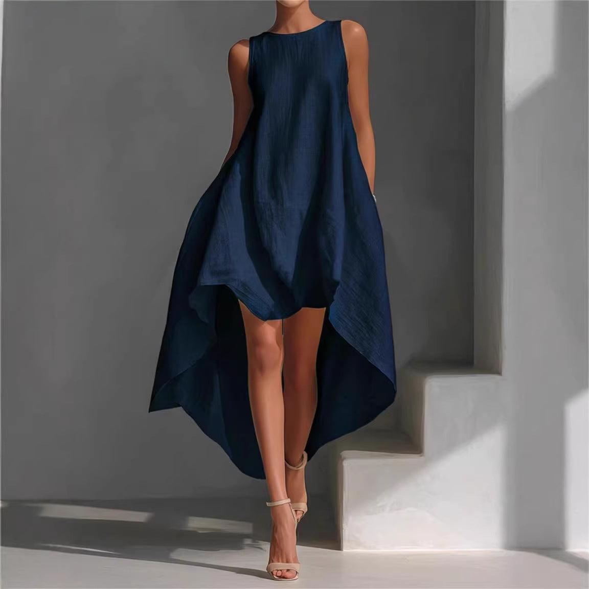 Women's Front Long Back Irregular Loose Casual Shorts
