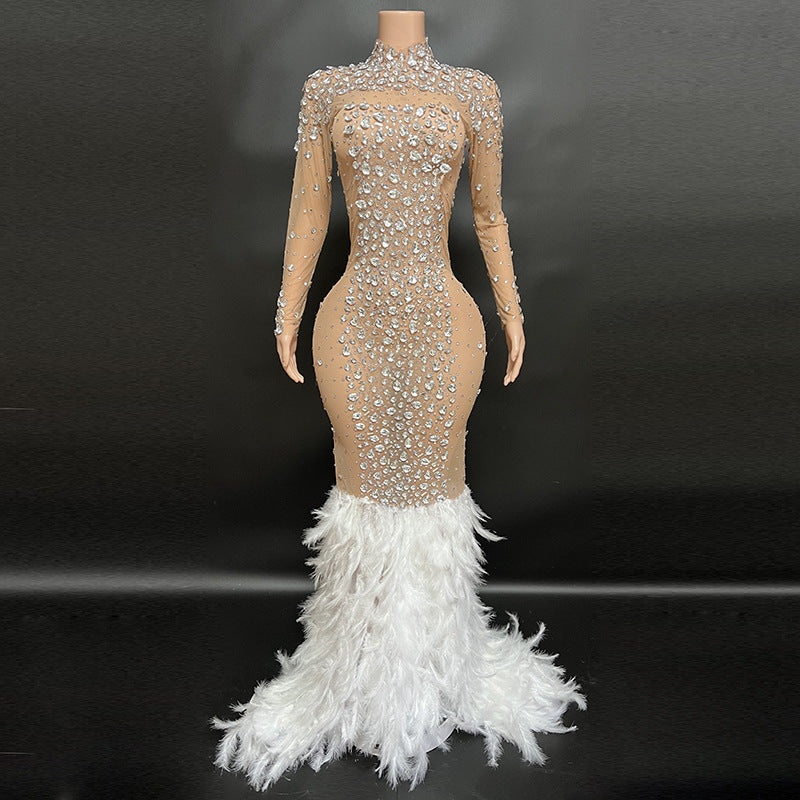 Sparking Diamonds Elegant Pink Fathers Dress Dresses