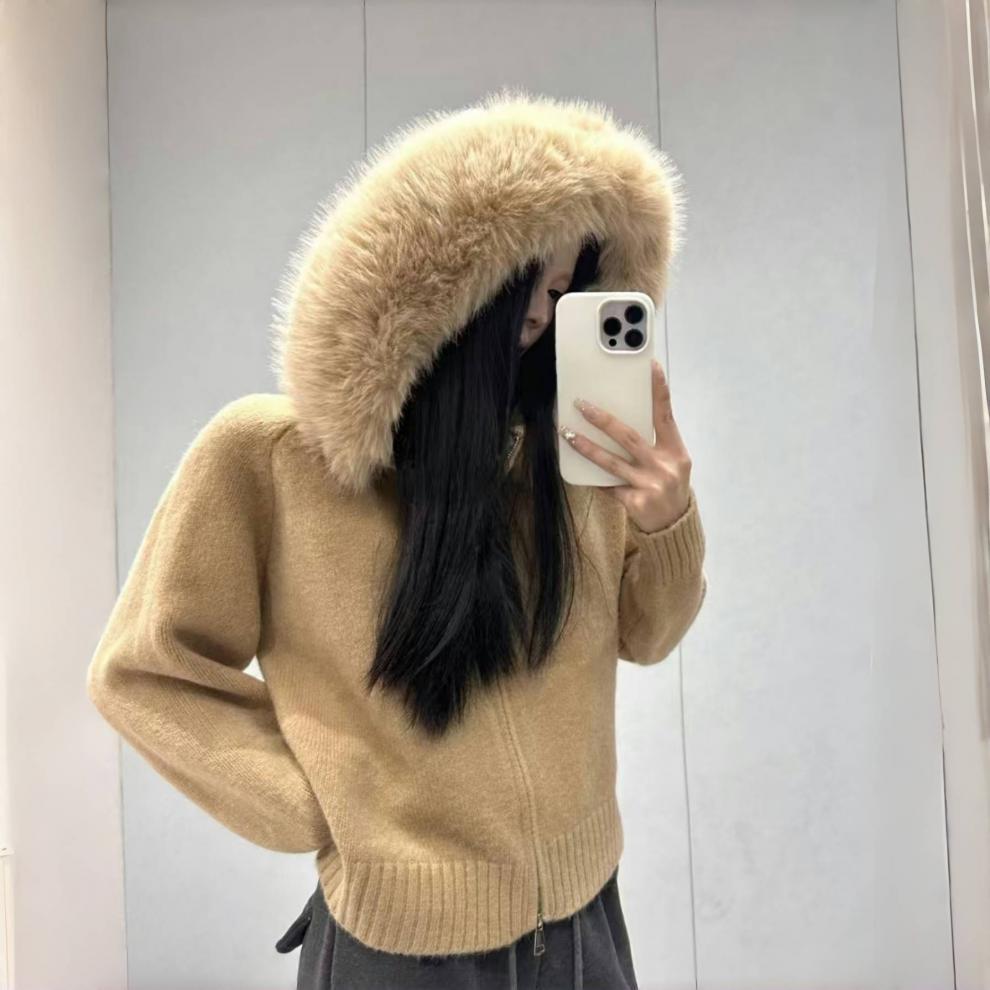 Women's Casual Versatile Long Sleeves Big Fur Sweaters