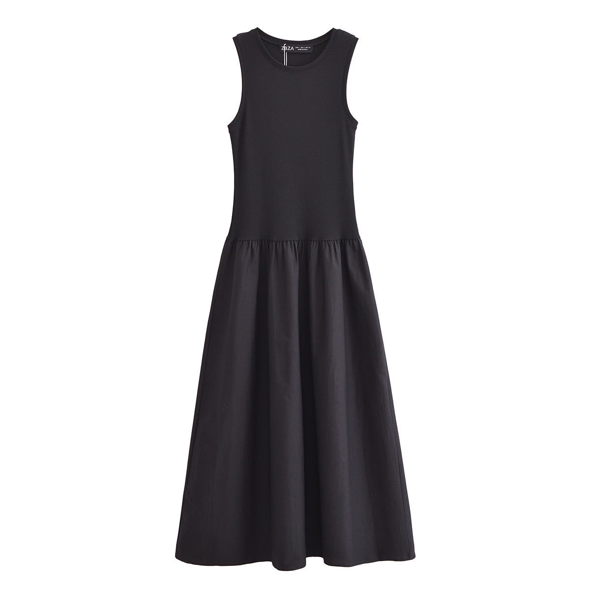 Women's Color Patchwork Round Neck Loose Casual Dresses