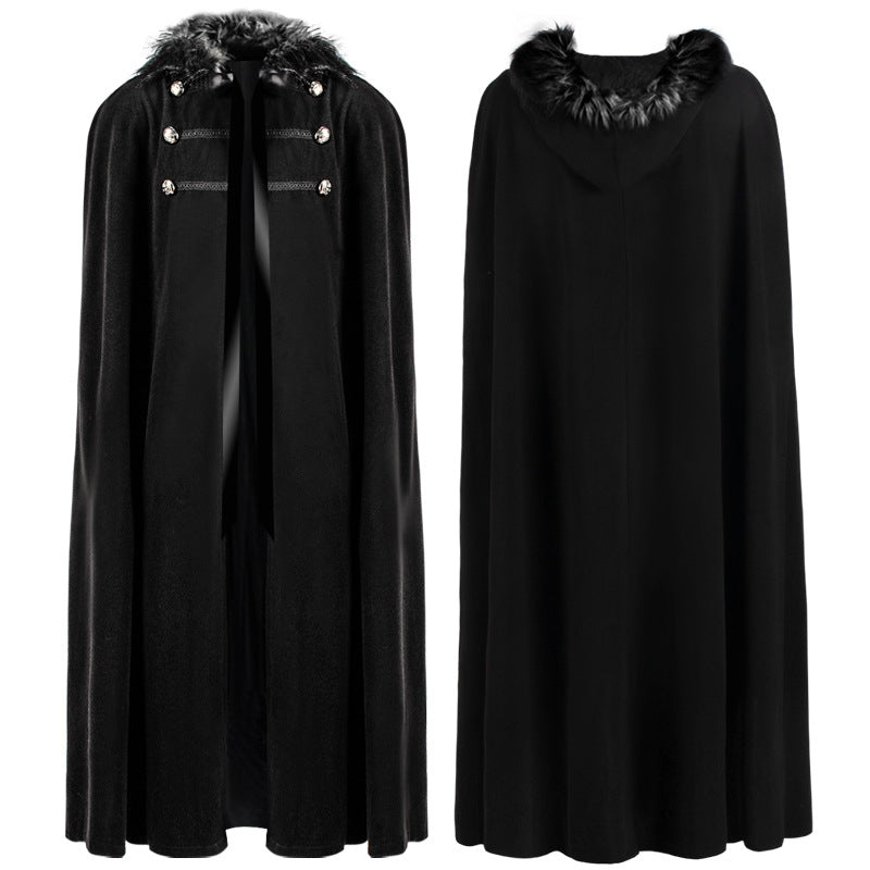 Woolen Solid Color Cloak Collar Performance Coats