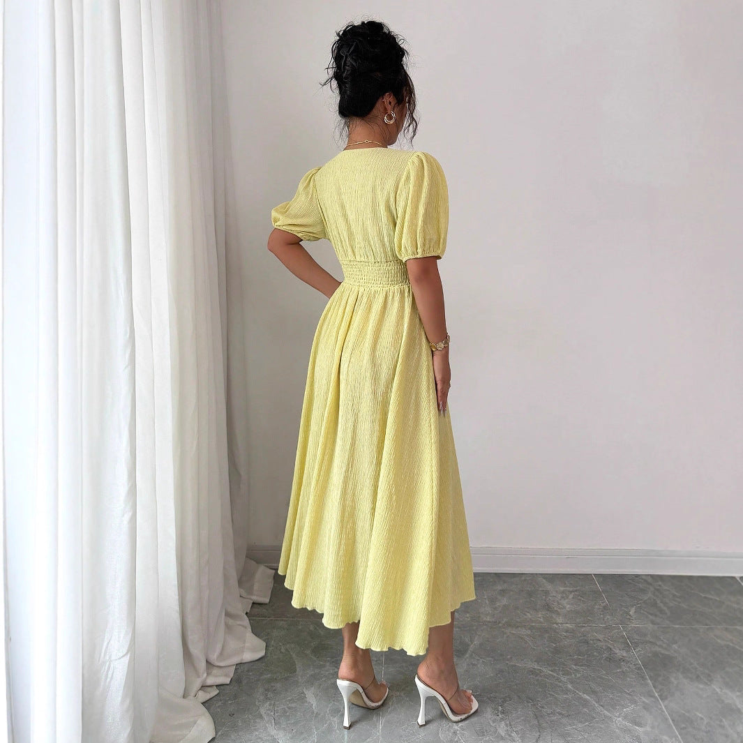 Women's Daily Life Elegant Collar Puff Sleeve Dresses