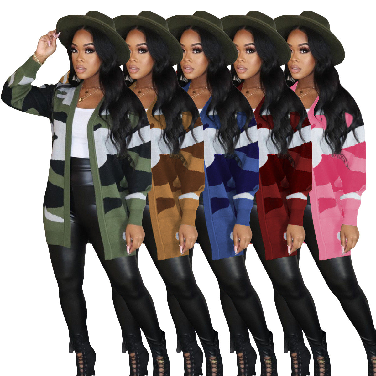 Women's Elegant Unique Casual Camouflage Knitted Knitwear