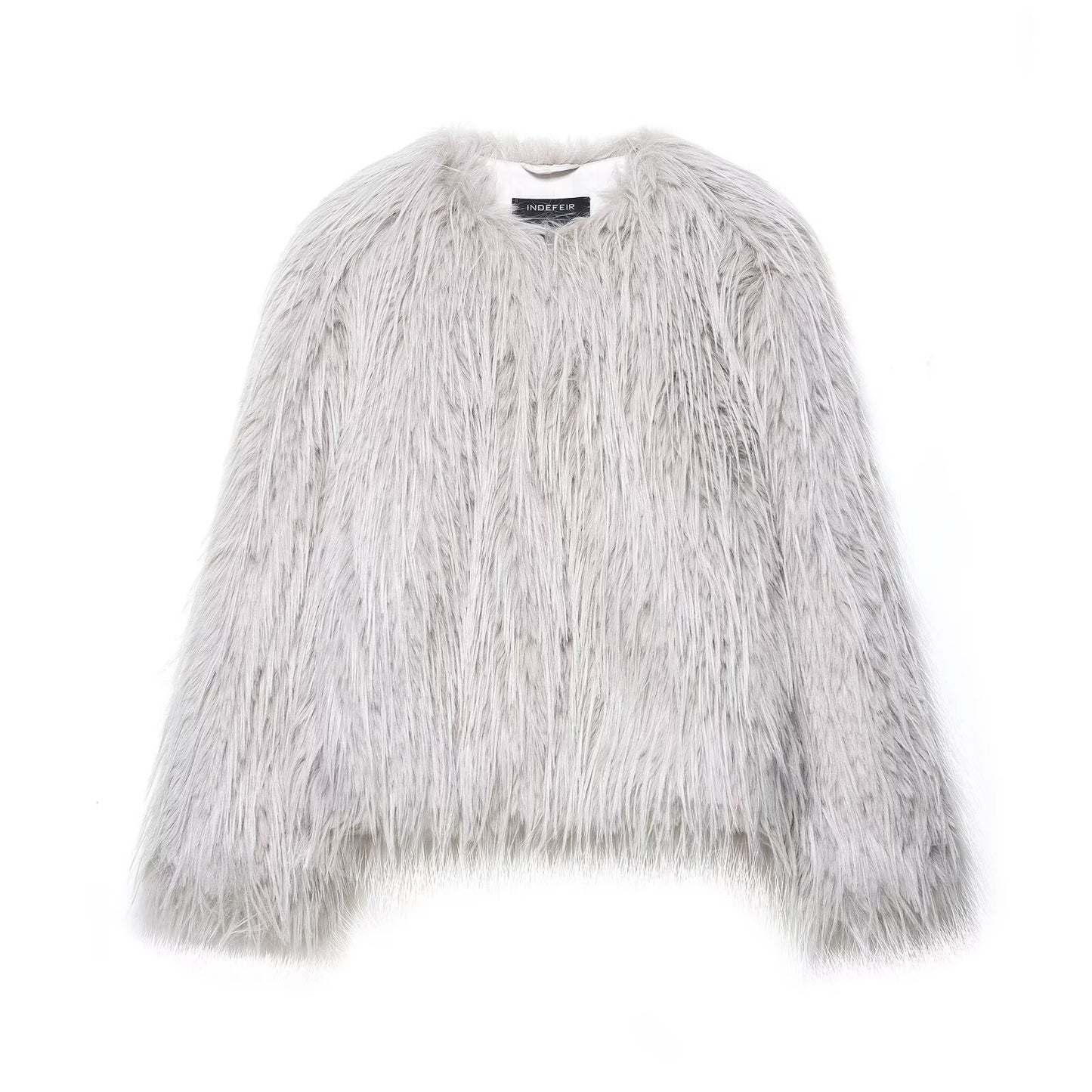 Women's Fashion Casual Polo Collar Faux Fur Jackets