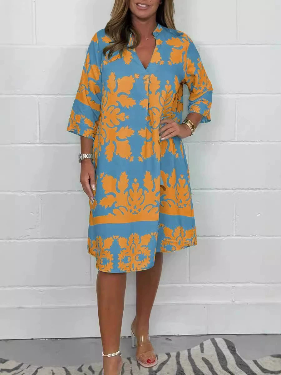 Glamorous Comfortable Women's Printed Sleeves Floral Dress