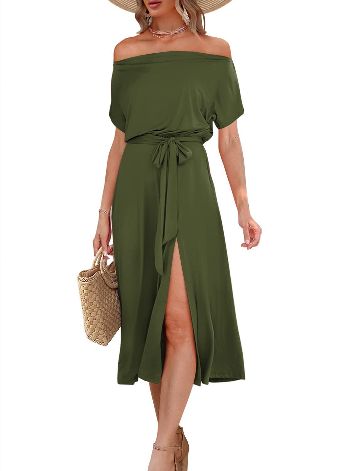 Women's Summer Sleeve Waist Slit Mid-length Shorts