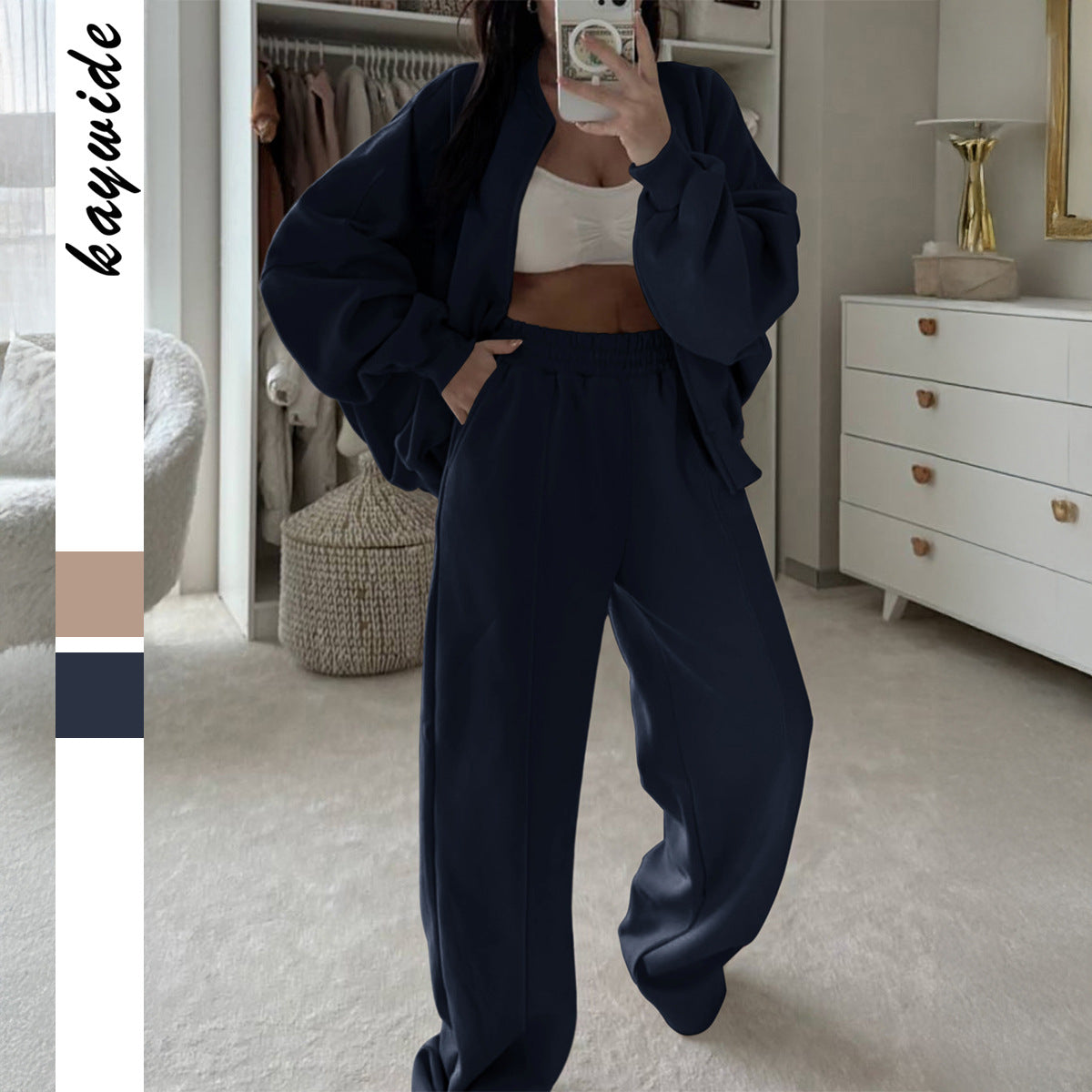Women's Elegant Style Easy Matching Long Two-piece Fashion Casual Suit