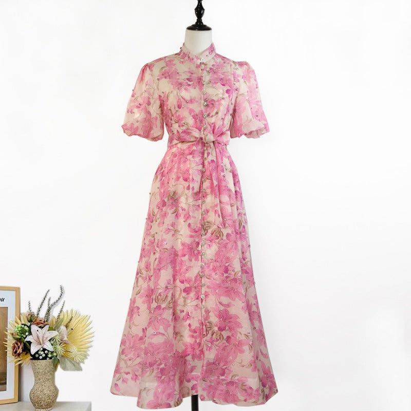 Women's Elegant Lantern Sleeve Single-breasted High Quality Shorts