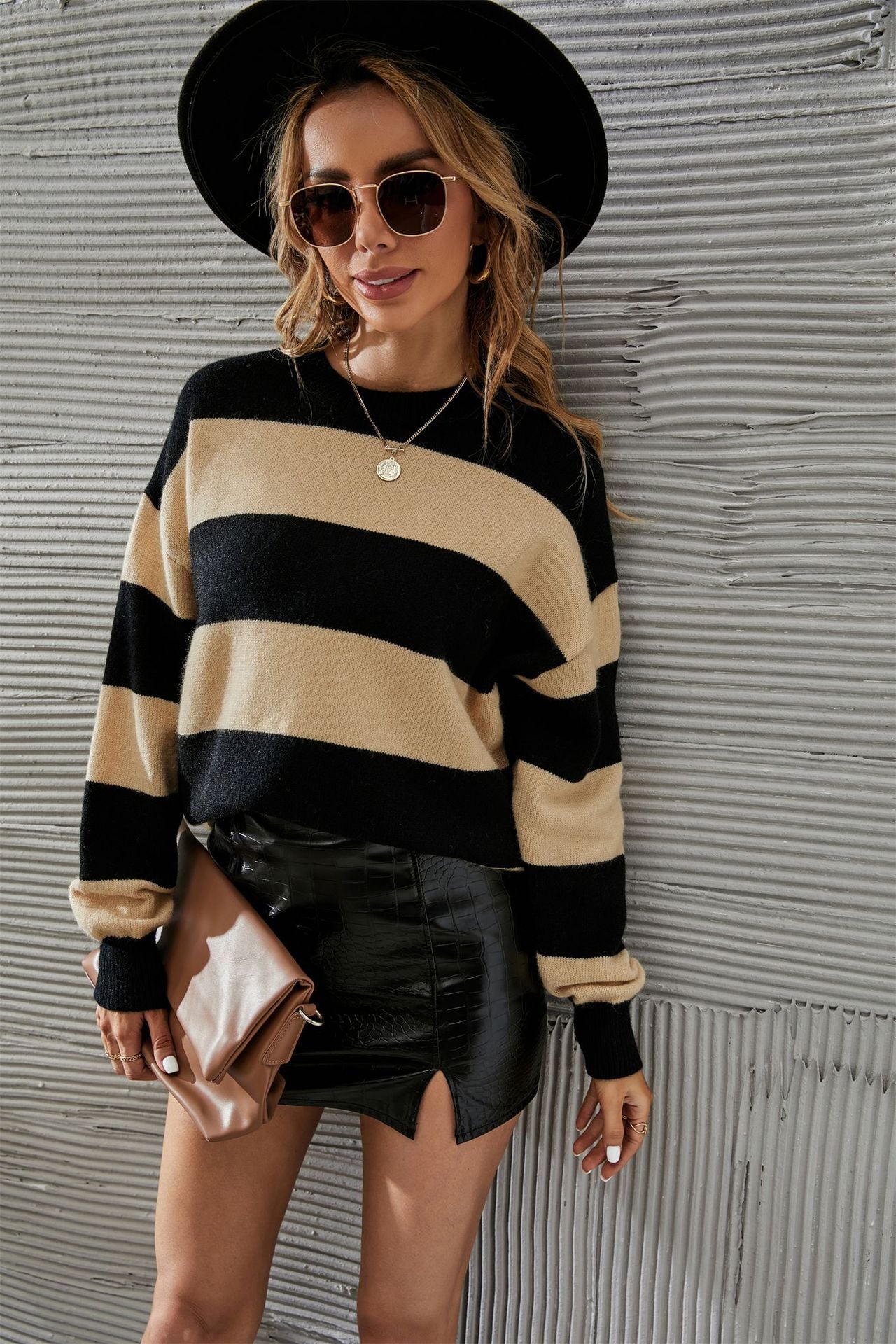 Women's Winter Striped Fashion Personality Pullover Slimming Sweaters