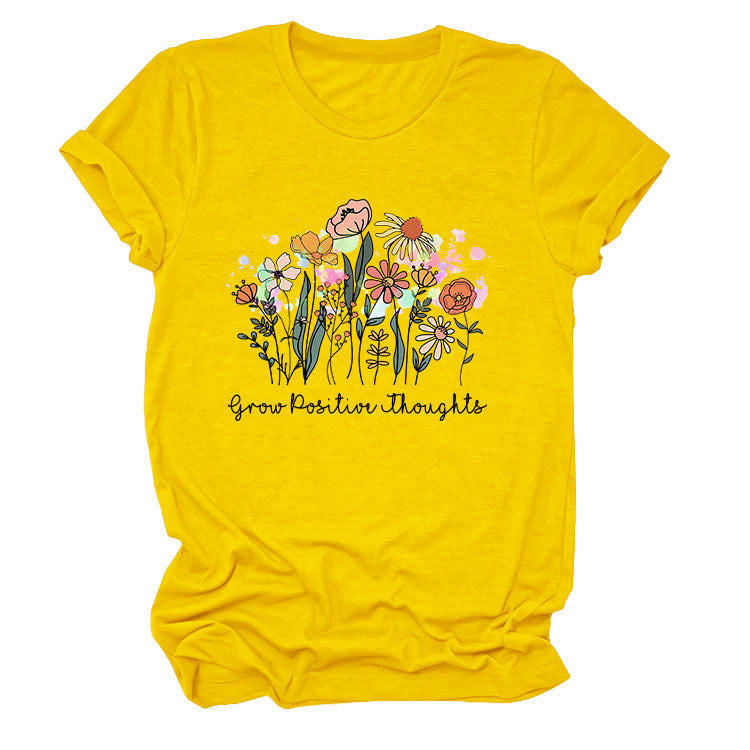 Women's Temperament Leisure Round Collar T-shirt Blouses