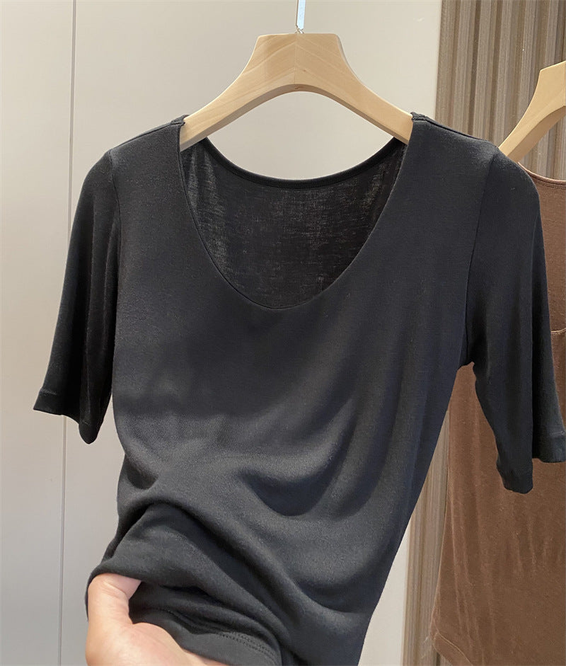 Women's Heavy Mulberry Silk Real Scoop Soft Tops