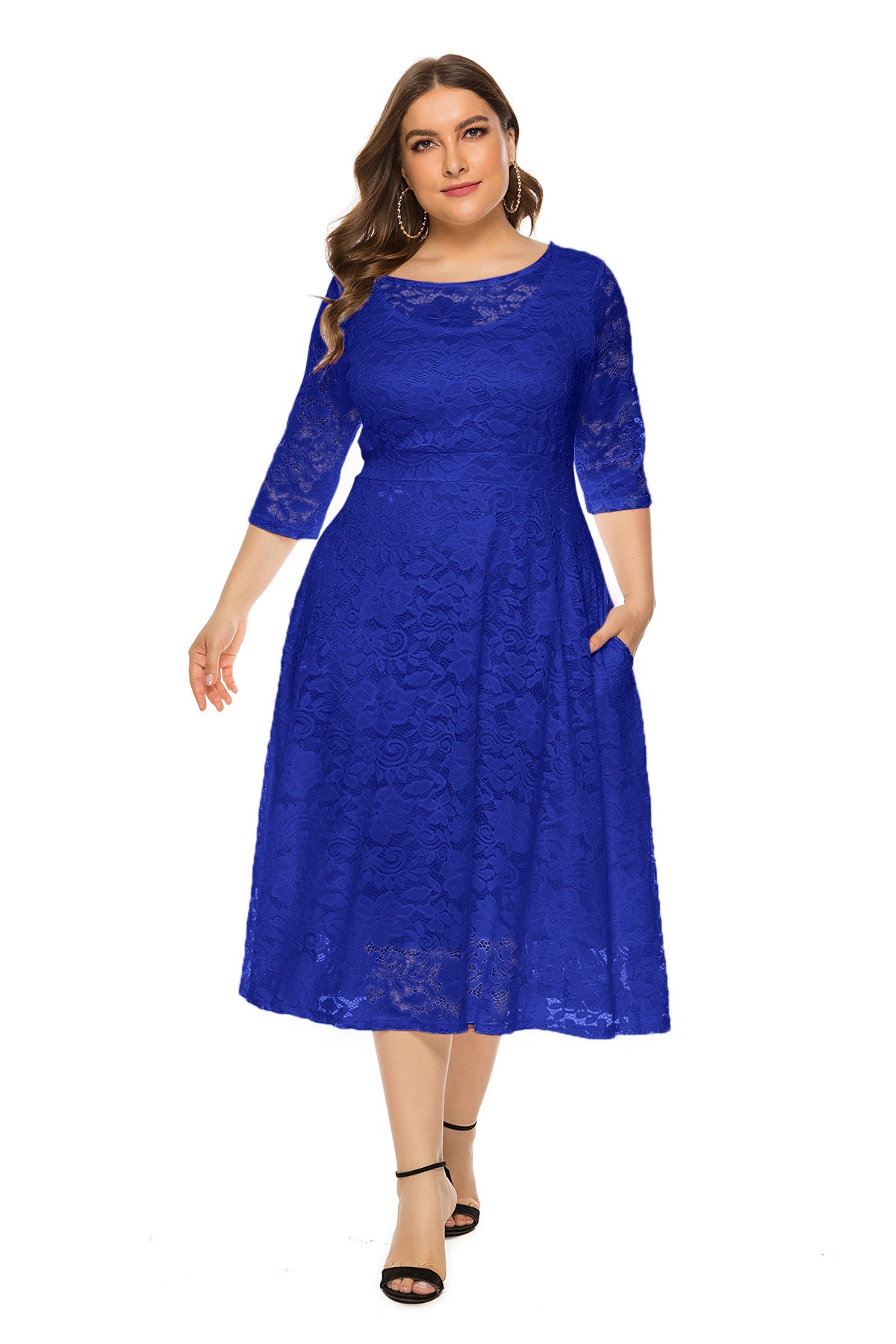 Women's Lace Pocket Bridesmaid Dress Party Quality Dresses