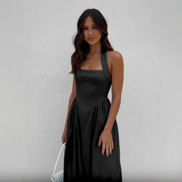 Women's Summer With Pocket Temperament Wide Camisole Dresses