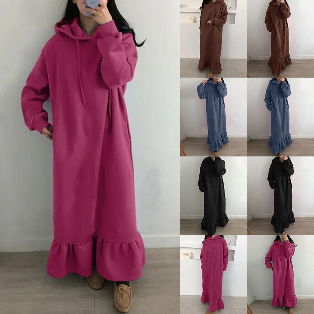 Fleece-lined Hooded Base Hoodie Straight Pocket Loose Plus Size