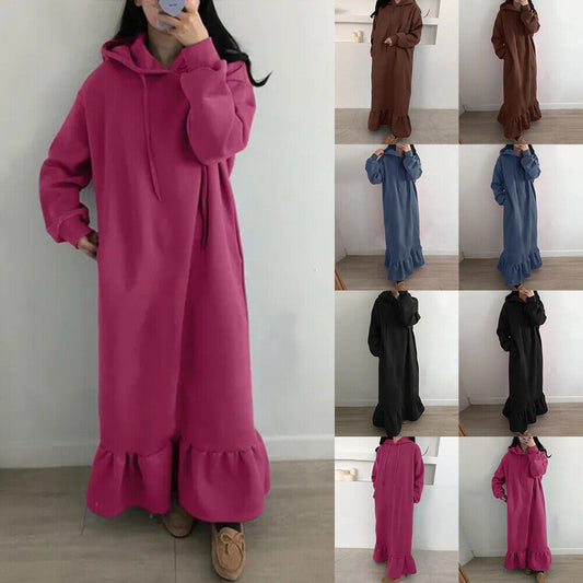 Fleece-lined Hooded Base Hoodie Straight Pocket Loose Plus Size