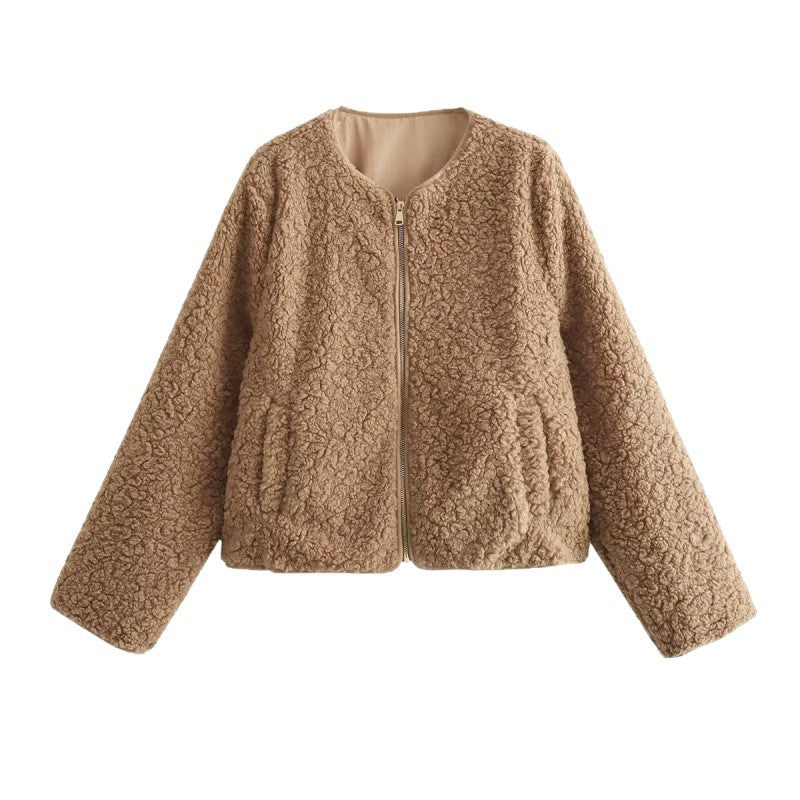 Women's Attractive Graceful Slouchy Fleece Zipper Jackets