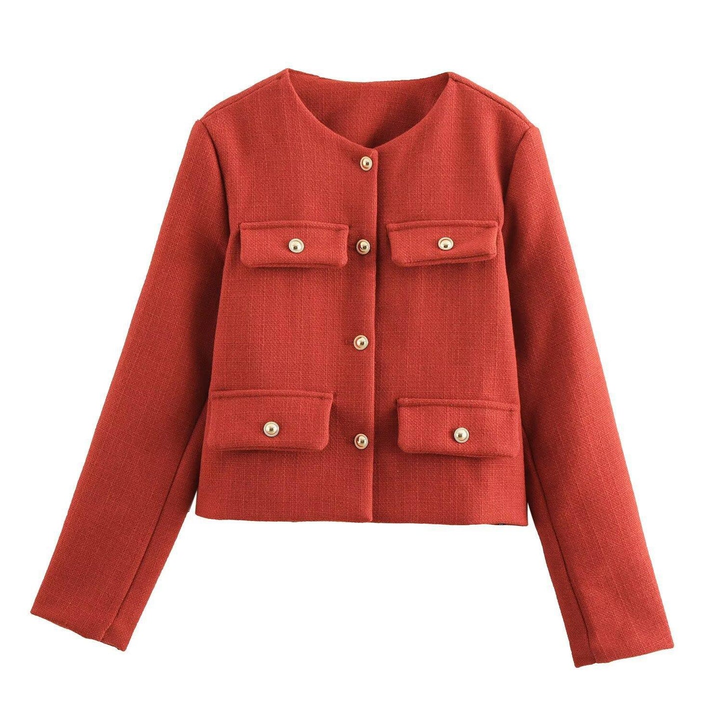 Women's Long-sleeved Pocket Round Bow Tie Autumn Blazers