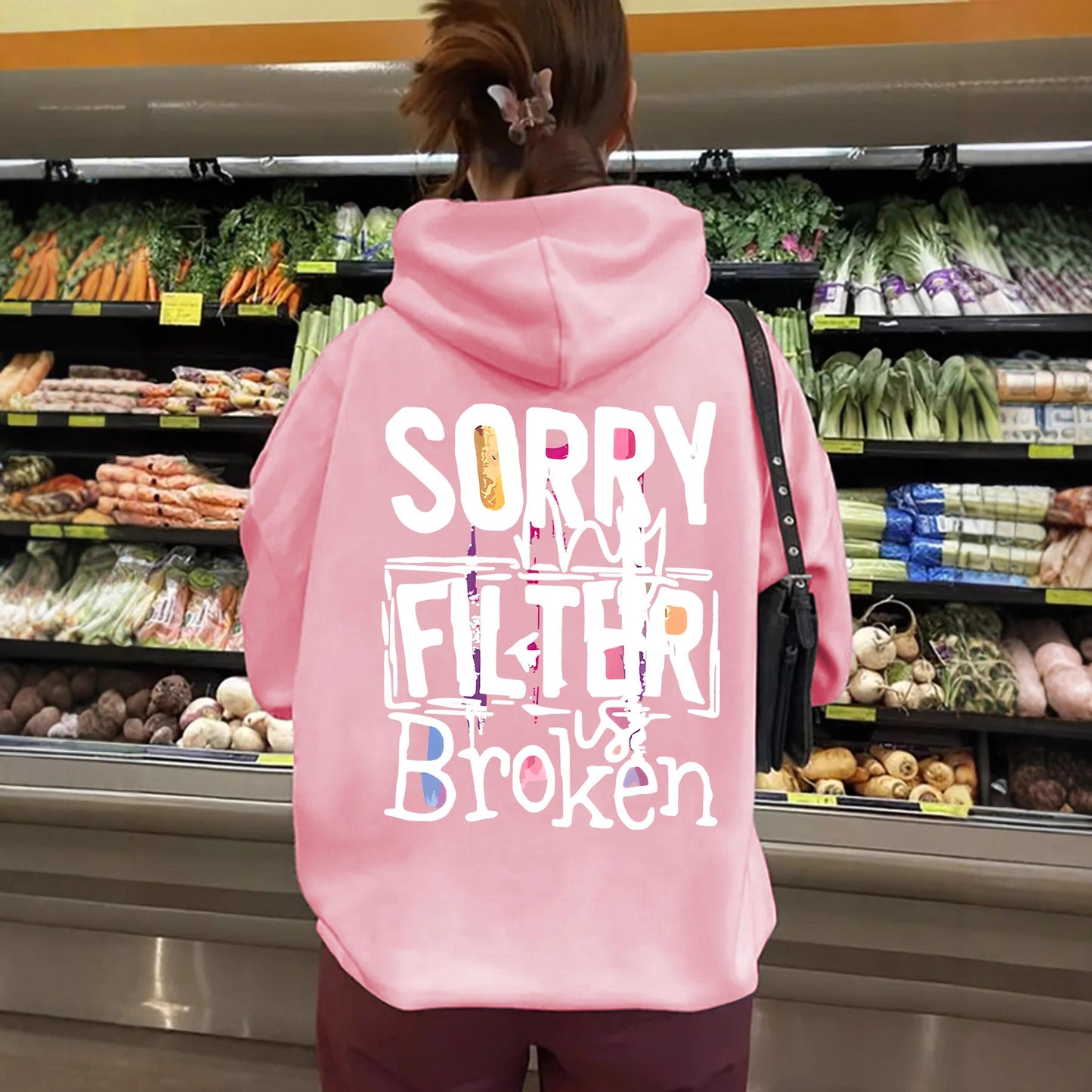 Women's Hoodie Letter Pattern Printed Casual Fleece Thick Tops