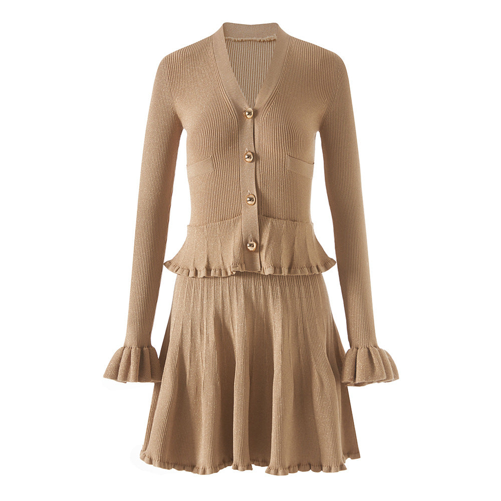 Autumn Long Sleeves Knitted Dress Elegant Dresses